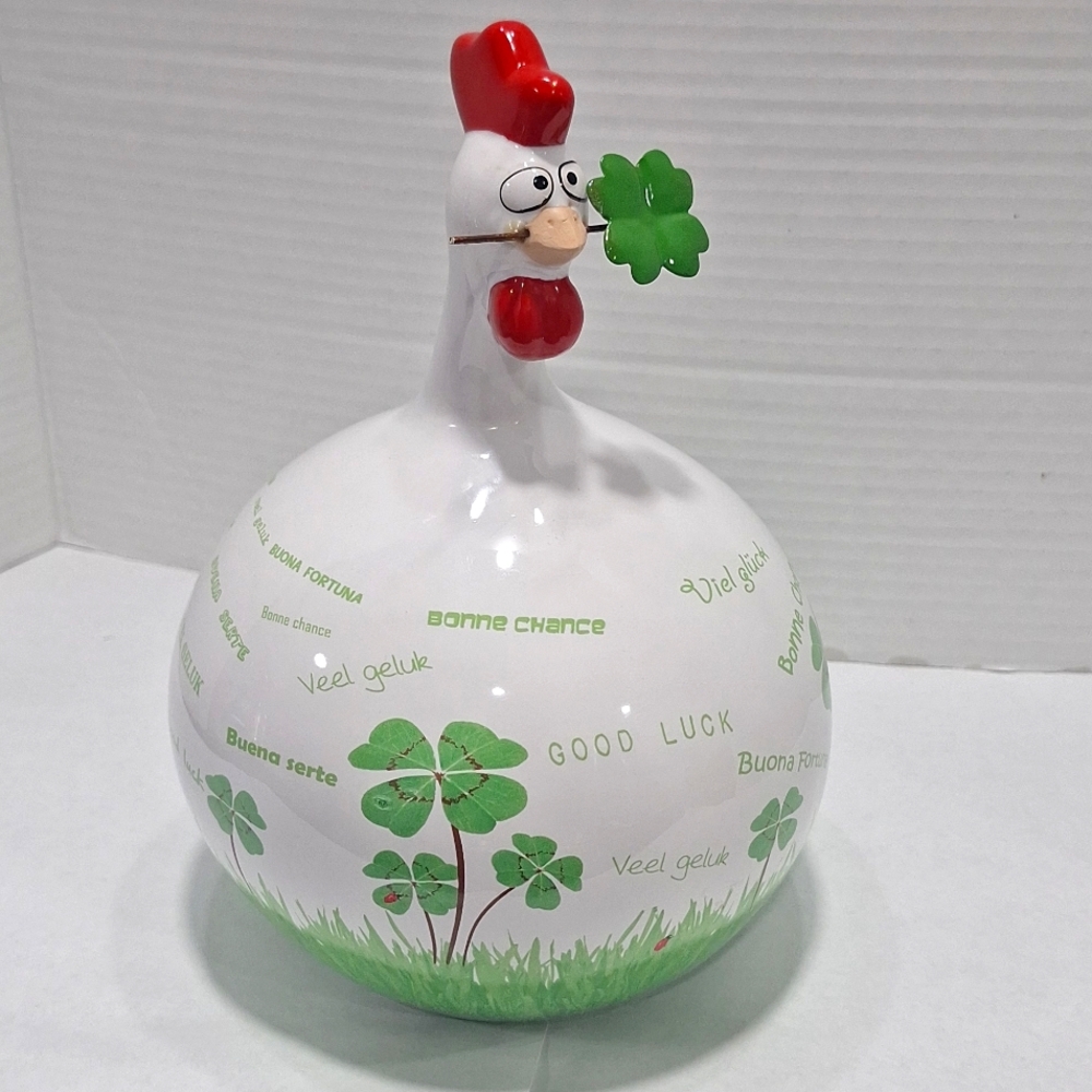 J-Line Original Ceramic "Good Luck" Chicken Decor